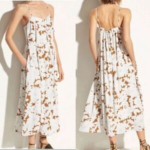 VINCE Tropical Blooms Twist-Front Slip Dress No Belt Size Large